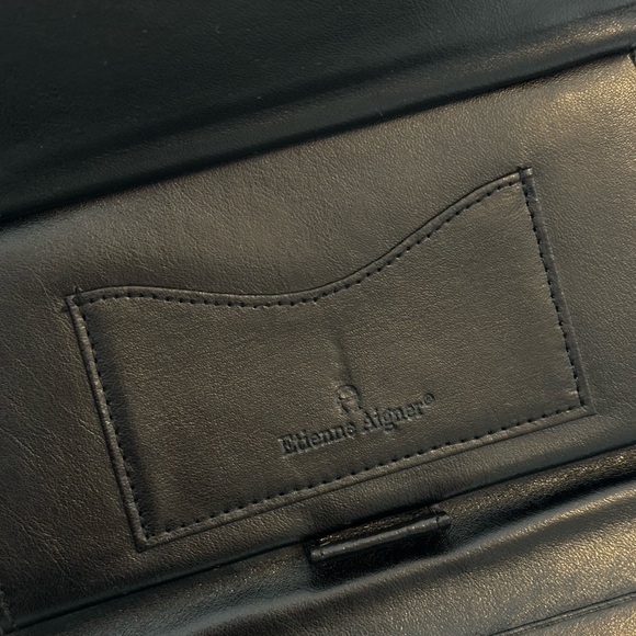 vintage etienne aigner black leather wallet - Picture 5 of 9